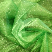 Tyl hrubší s trblietkami svetlý pistáciovo zelený