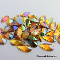 Ozdobné kamienky 8 x 13 mm, ihlanovitý výbrus - AB zlatá