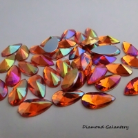 Ozdobné kamienky 8 x 13 mm, ihlanovitý výbrus - AB oranžové