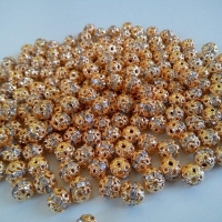 Kovová korálka 8 mm so štrasom Crystal