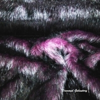 Kožušina umelá - tmavofialová s fialovým melírom - cena za 10 cm