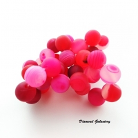 Achátové korálky 10 mm - ružové - pásikavé