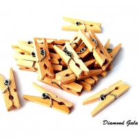 Ozdobné drevené štipčeky 20 kusov - natural