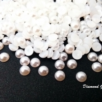 Ozdobné kamienky perličkové 6 mm - biele
