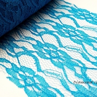 Ozdobná tylová krajka 15 cm - tyrkys