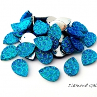 Našívacie kamienky so štruktúrou 13 x 18 mm - modré