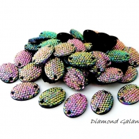 Našívacie kamienky so štruktúrou 13 x 18 mm - Multicolor AB