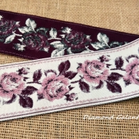 Ozdobná stuha 90 mm - Kvety fialkové