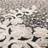 Luxusná krajková látka - Biela vzor II - cena za 10 cm