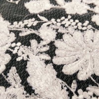 Luxusná krajková látka - Biela vzor III - cena za 10 cm