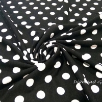 Úplet Bodky 15 mm - Biele na čiernom - cena za 10 centimetrov