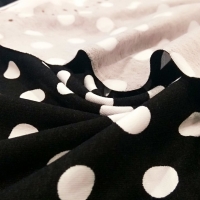 Úplet Bodky 15 mm - Biele na čiernom - cena za 10 centimetrov