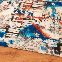 Bavlnená látka - Potlač Mix Modrá - cena za 10 centimetrov