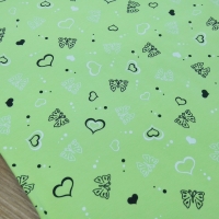 Úplet - Srdiečka s motýlikmi žltozelená - cena za 10 cm