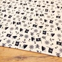 Teplákovina - Pirátska krémová - cena za 10 cm