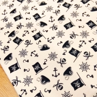 Teplákovina - Pirátska krémová - cena za 10 cm