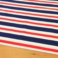 Bavlnená látka - Pásiky červeno modré - cena za 10 centimetrov