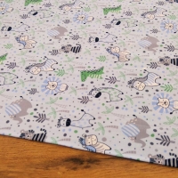 Úplet - Zvieratká modrý základ - cena za 10 cm