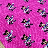 Teplákovina - Minnie na cyklámenovej - cena za 10 centimetrov