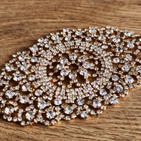 Ozdoba štrasová 9,8 cm - Zlatá