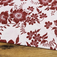 Bavlnená látka - Kvety bordové - cena za 10 cm