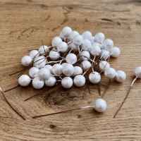 Ozdobný bobuľový zápich - 12 mm - Perleťový biely