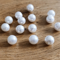 Korálky perličky biele 10 mm - balenie 20 gramov