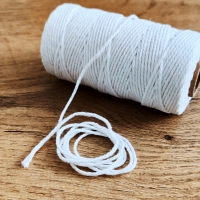 Dekoračný Macrame špagát - 2 mm - Biely