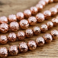 Vulkanické korálky odlievané - 10 mm rose gold