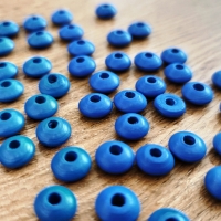 Drevená korálka krúžok - 12 x 6 mm - kráľovská modrá