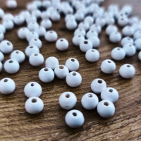 Drevené korálky 12 mm - Biele
