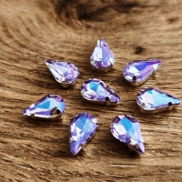Našívacia aplikácia s lôžkom - 8 x 13 mm - Fialkové