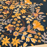 Kostýmovka - Kvety na tmavomodrom - cena za 10 cm