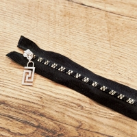 Zips zlato čierny - 70 cm