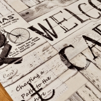 Dekoračná látka - Welcome Cafe - cena za 10 cm