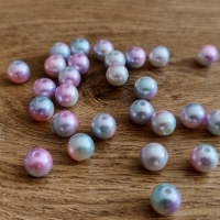 Perličky 10 mm - Melírové modro ružové