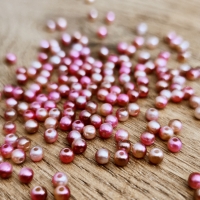 Perličky 4 mm - Melírové ružovo hnedé