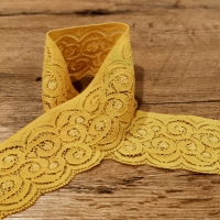 Krajka - Žltá elastická - 60 mm