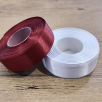Saténová stuha - 25 mm - 3064 - Burgundy