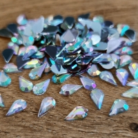 Ozdobné kamienky 6 x 10 mm - Bez vzoru - Crystal AB