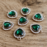Prívesok Srdiečko - 18 x 15 mm - Emerald
