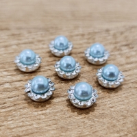 Ozdobné kamienky našívacie 12 mm - Modré