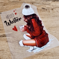 Nažehľovacia nálepka - Hello Winter - 17 x 24 cm
