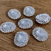 Ozdoba štrasová 24 x 28 mm - Opalitová modrá