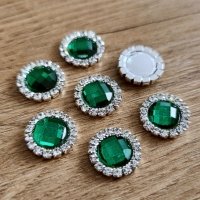 Štrasový kruh - 15 mm - Emerald