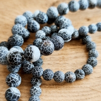 Achátové korálky 8 mm - Čierne