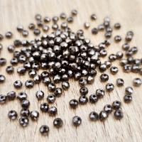 Rondelkové korálky 3 mm - Šedé