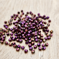Korálka obrusovaná 3 mm - Purpurová