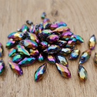 Korálky sklenená kvapka bočný prevlek 12 mm - Multicolor