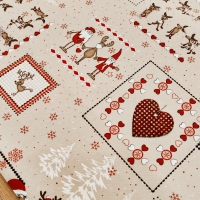 Bavlnená režná - Vianočný Crazy Patchwork - cena za 10 cm